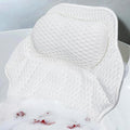 Bath Pillow for Tub, Bathtub Pillow for Head, Neck and Back Support, 4D Air Mesh Spa Bath Pillow with 6 Suction Cups, Machine Washable with Laundry Bag