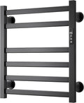 Electric Towel Warmer Wall Mounted, 6 Bar Heated Towel Rack with Intelligent Timer & Temp Control, Plug-in/Hardwire, Left and Right Compatible