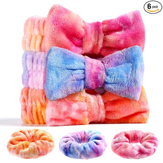 YGQQOY Stocking Stuffer for Teen Girls, Spa Headband With Hair Scrunchies for Skin Care, Headbands for Washing Face,Makeup Headband