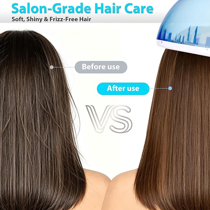 SUPER DEAL Hair Steamer PRO 3 in 1 Multifunction Ozone Facial Steamer with Bonnet Hood Attachment, Hair Therapy & Face Steamer for Personal Care Use at Home or Salon