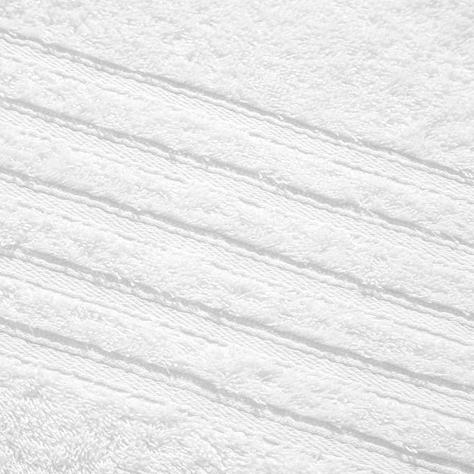 Aibaser Towels 6 Pack Bath Towel for Bathroom, 100% Cotton (24 x 48 Inches) High Absorbency Quick Drying (White)