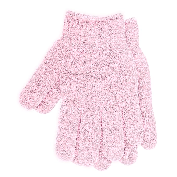 4 Pairs Exfoliating Gloves for Shower, Shower Gloves, Body Scrubber, Korean Exfoliating Mitt Body Scrubber, Microfiber Bath Gloves, Exfoliate Sponge Loofah Wash, Shower Scrubber