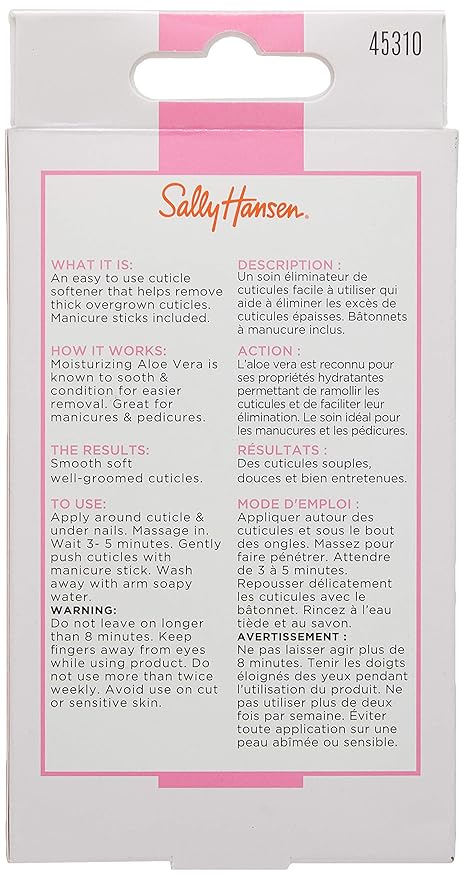 Sally Hansen Nail Treatment Problem Cuticle Remover™ | Eliminates Thick & Overgrown Cuticles | pH-Balanced Formula Infused with Aloe Vera-| Gently Soothes & Conditions Cuticles,(Pack of 2)