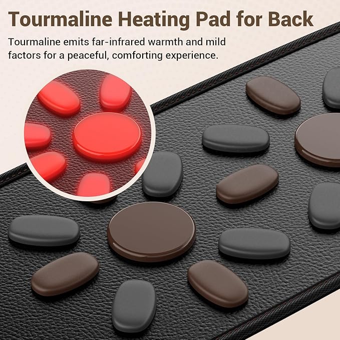Comfytemp Far Infrared Cordless Heating Pad for Back, FSA Eligible HSA, 17 Tourmaline Stones FIR Wireless Portable Rechargeable Mothers Day Lower Back Heat Belt Wrap,3 Heat 15-45mins (No Massage)