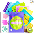 ZealSea Clean Beauty Face Masks Skincare, Minimalism 15 Ingredients Sheet Mask, Deep Hydration Facial Mask for Bouncy & Glowing, Sleepover Spa Party Supplies, Women Teen Girl Gifts Trendy Stuff, 7Pack