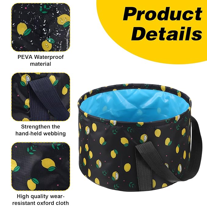 Molain Foldable Bucket for Soaking Feet, Portable Foot Bath Tub Spa Basin Black Footbath Bucket for Travel Home Pedicure Outdoor Camping