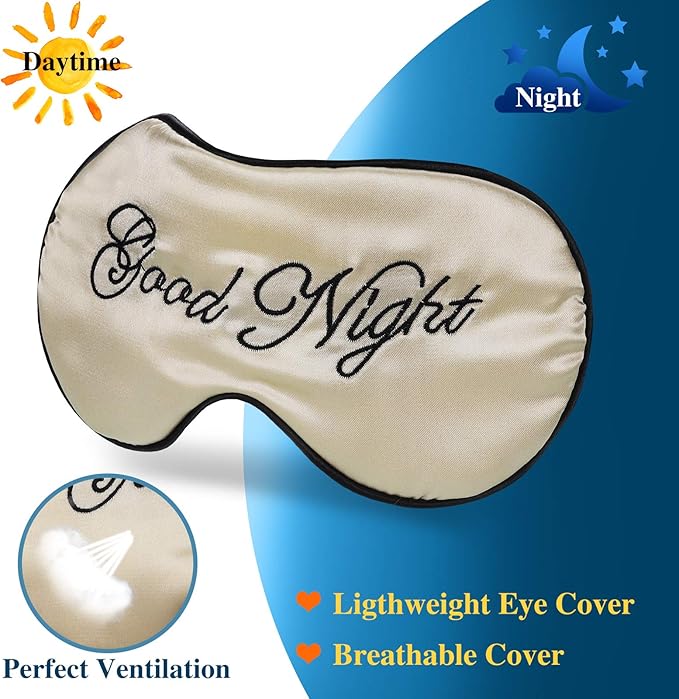 Syhood 6 Pieces Silk Sleep Eye Cover Masks Satin Eye Mask Soft Blindfold Sleeping Mask Adjustable Strap Blinder Night Eyeshade Cover for Women Men Night Travel Nap(Multicolor)