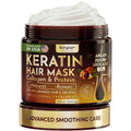 Keratin Hair Mask for Dry, Damaged or Long Hair - Deep Conditioner Masque with Protein, Coconut, Jojoba & Avocado Oil – Collagen Treatment for Hair Growth & Hydration, Split Ends Repair, Color-Safe
