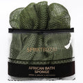 SPMKTBOZAI African Net Sponge Authentic, Loofah Exfoliating Body Scrubber Bath Sponge, African Exfoliating Net Sponge Back Scrubber Washcloth for Shower, Body Care Bathing Accessories (Olive Green)
