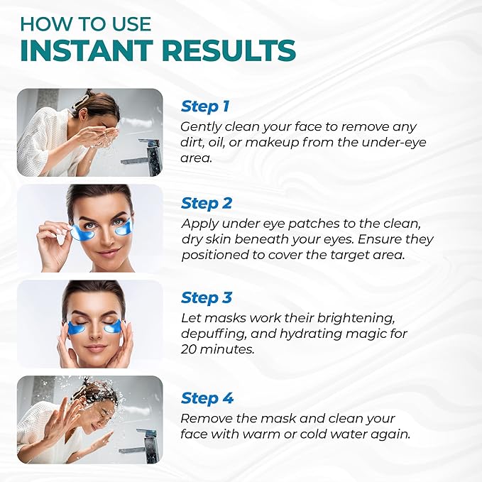 Eye Patches for Reducing Puffy Eyes and Dark Circles (60 patches), Wrinkles (Anti - Wrinkle) | Eye mask patches for Skincare with Retinol, Collagen, Hyaluronic Acid, Green Tea | Anti Wrinkle Patches