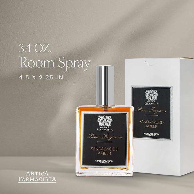 Antica Farmacista Room Spray - Elegant House Spray - Long-Lasting, Room Fragrance - Luxury Gift for Housewarming - Sandalwood Amber, 3.4 fl oz