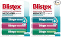 Blistex Medicated Lip Balm 3 Count, 0.15 Oz Each, Classic, Mint and Berry Flavor, Soothes and Protects, Advanced Medicated Lip Care for Dry, Chapped Lips, SPF 15 Sun Protection, 2 Pack