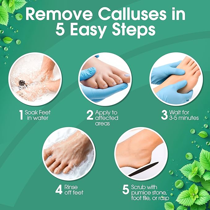 DeEnti Callus Remover for Feet, Extra Strength Foot Callus Remover Gel, 128oz Gallon Salon Grade Bulk Pedicure Supplies for Dry Skin, Cracked Heel, Professional Strength Foot Care, Cool Mint