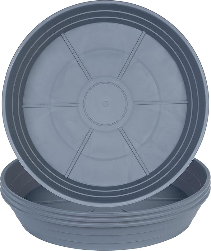 LWALRS Plant Saucer 14 Inch 4 Pack 6 8 10 12 14 16 18 20 25, Plastic Plant Trays for Pots，Extra-Deep Plant Water Dray Tray, Bird Bath Bowl, Heavy Flower Plant Saucers Indoors and Outdoor No Holes