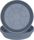 Plant Saucer 6 Inch 4 Pack 6 8 10 12 14 16 18 20 25, Plastic Plant Trays for Pots，Extra-Deep Plant Water Dray Tray, Bird Bath Bowl, Heavy Flower Plant saucers Indoors and Outdoor No Holes 6in-4 grey