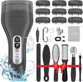 Electric Callus Remover for Feet,Professional Pedicure Kit Rechargeable Foot File Hard Skin Remover for Cracked Heels &Dead Skin,with 9 Roller Heads 2 Speed (Black DR)
