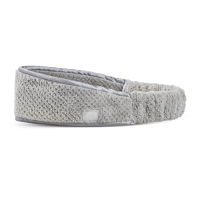 VOLO Luna Gray Spa Headband - Ultra-Soft, Absorbent, Stretchy, Non-Slip Microfiber - 1 Count