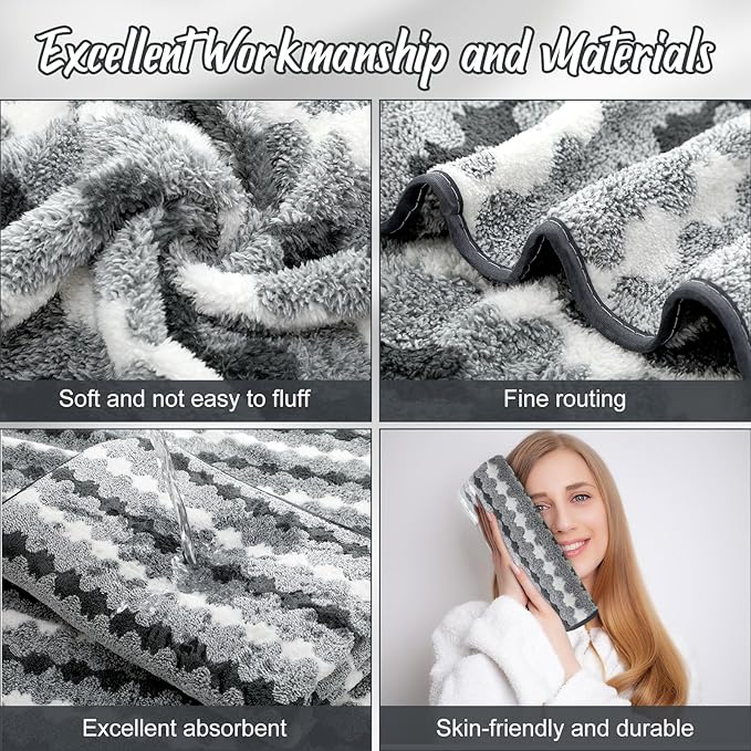SmoothNovelty 16 Pack Microfiber Bath Towels Bulk 27'' x 60'' Oversized Size Bath Towel Highly Absorbent Extra Large Soft Drying for Beach Shower Summer Salon Sport Gym Party (Cone,Grey)