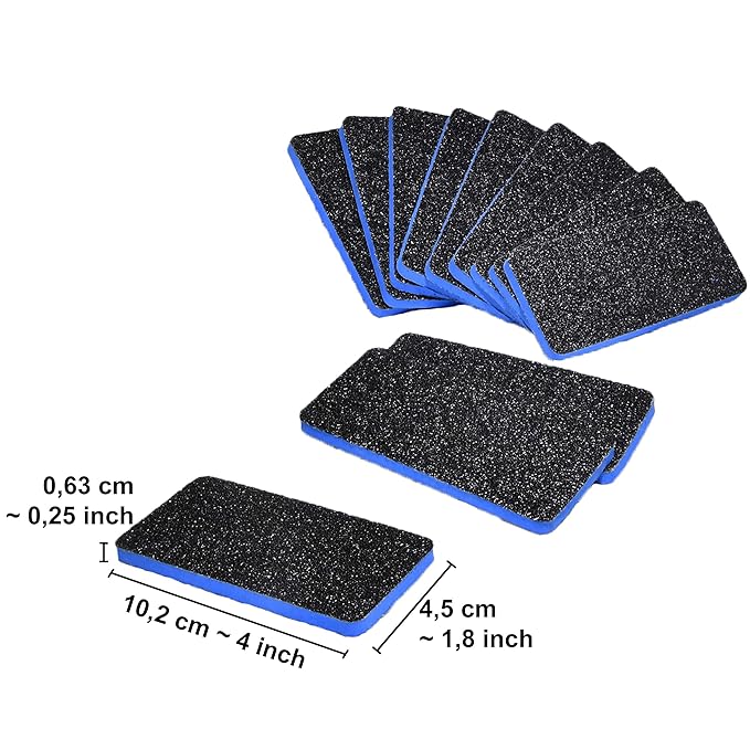 New AMT 12 PCS Pedicure Foot File Grit 60/60, Black Callus Remover File, Nail Files for Pets, Emery Boards for Pet Grooming, 60 Grit Foot File (12 PCS -Blue Center)