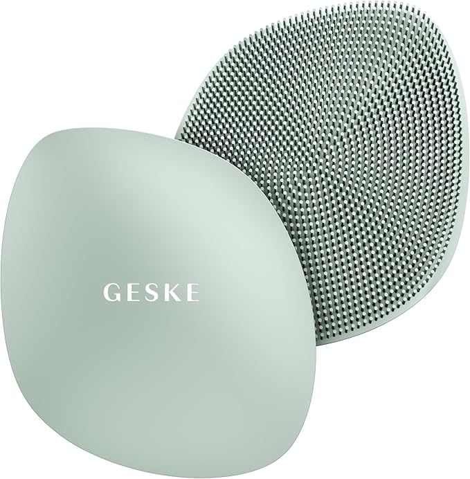GESKE SmartAppGuided™ Facial Brush | 4 in 1 | Professional Facial Cleansing Brush | Skin Cleansing Silicone Facial Brush | Routine Skincare | Gentle Cleansing | Facial Cleanser