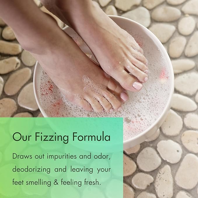 SPA REDI - Detox Foot Soak Fizz Tablets for Pedicure, Cucumber and Melon, 950 Count - Foot Bath with Tea Tree Oil, Aromatherapeutic, Draws Impurities, Softens, Replenishes and Moisturizes