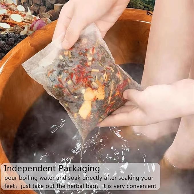 30 PCS Body Herbal Detox Foot Soak to Remove Toxins,Lymphatic Drainage Ginger Feet Soak,Mugwort Foot Detoxing Soak for Dry Cracked Feet Dispel Cold Remove Dampness 泡脚足浴包艾草叶