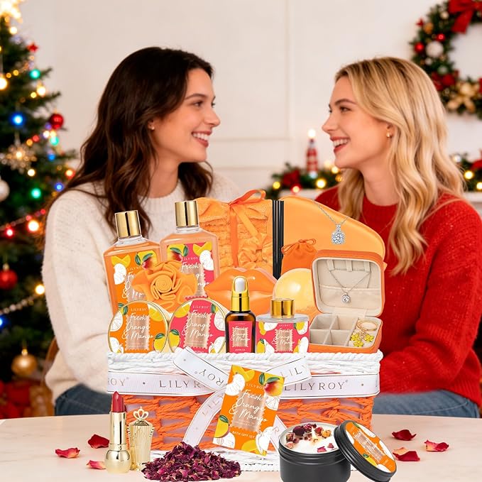 Mothers Day Gift Basket for Mom, Gifts for Women - 23-Piece Bath and Body Gift Basket for Women, Spa Gift Baskets for Women, Spa Kit | Christmas, Birthday, Holiday, Valentines Day Gift Idea for Her
