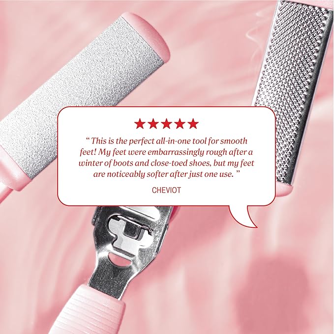 ONYX Professional Callus Miracle 3 Step Pedi Tool, Includes a Stainless Steel Foot Rasp for Dry Skin, Callus Shaver w/Replacement Blades for Thick Calluses, 15 Pieces