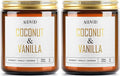 AOOVOO Coconut Vanilla Candles - 9 oz Scented Candles, Aromatherapy Candle, Soy Candle for Home Scented (Pack of 2)