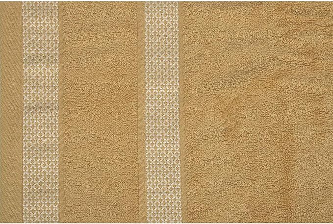 CASA COPENHAGEN Solitaire 6Pcs 100% Egyptian Cotton Large Designer Towels Gift Set- Beige, 600GSM, 2Bath 2Hand 2Washcloths, Bath Towels for Bathroom Set for Women & Men