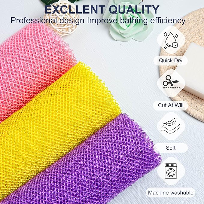 African Net Sponge African Exfoliating Net African Bath Sponge African Scrubbing Long Net Rag African Wash Net Shower Body Scrubber