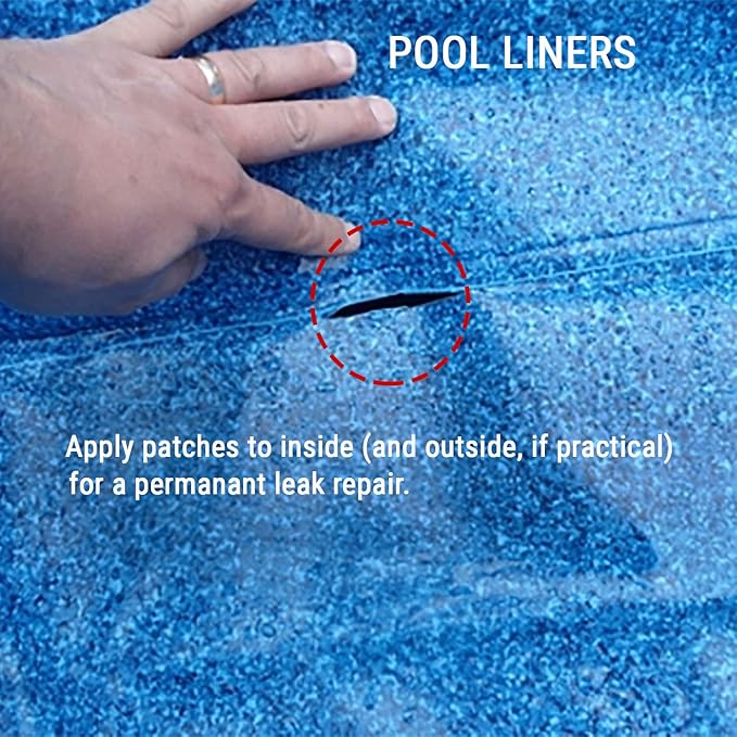 Hot Tub & Pool Leak Seal Patch Kit - Clear Ultra-Adhesive Waterproof Repair Fix for Vinyl, PVC, Acrylic