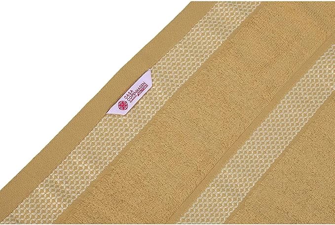 CASA COPENHAGEN Solitaire 6Pcs 100% Egyptian Cotton Large Designer Towels Gift Set- Beige, 600GSM, 2Bath 2Hand 2Washcloths, Bath Towels for Bathroom Set for Women & Men