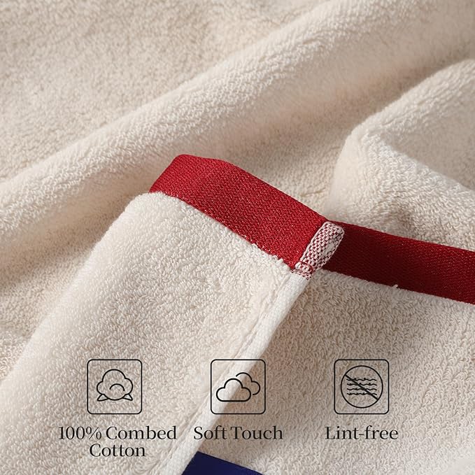REDKISS 100% Cotton 2 Pack Luxury Bath Towels 27 x 54 Inches, Oversized Bath Towel Set, 600 GSM Ultra Soft Highly Absorbent Quick Drying Towels for Bathroom, Gym, Spa, Hotel, Beige Brown