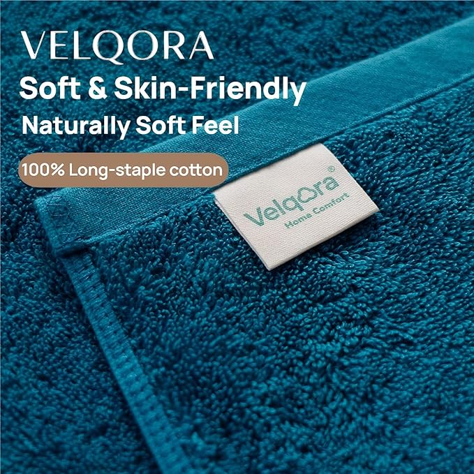 Bath Towels 2 Pack, 30 x 60 Inches, Large 100% Cotton Towels, Soft, Absorbent, Comfortable for Home, Spa, and Gym, (Blue)