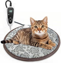 GOLOPET Cat Heating Pad Round with Smart Thermostat Switch and Power Line Protection Tube,Obtained MET and UL Dual Certification,Waterproof Pet Heating Pad for Cats-Rose
