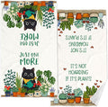 Accnicc 2 Pack Black Cat Bathroom Hand Towels Decorative Potted Plants Dish Kitchen Towel 16x27 Inch Cute Botanical Cactus Absorbent Soft Microfiber Bath Towels Hotel Spa Decor