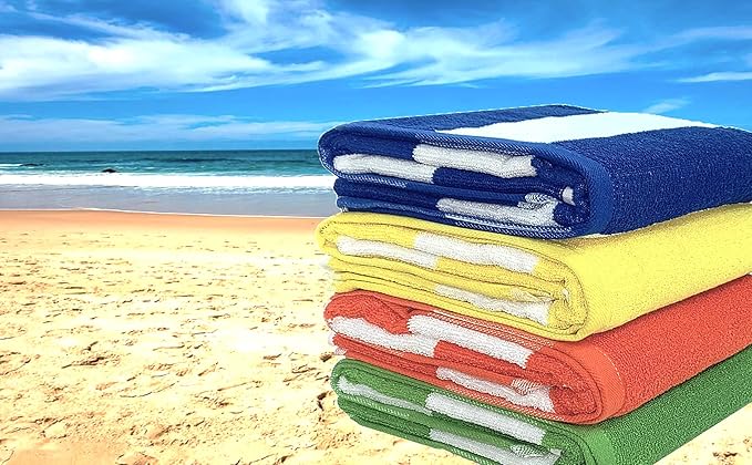 BolBom*S 100% Cotton Luxury Bath Towel Set - Soft & Absorbent Quick-Dry Towels for Bathroom, Spa, Beach or Gym - 30"x60" Large Size - Pack of 4 - Plush & Durable Towels - Machine Washable