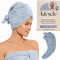 Kitsch Plush Microfiber Hair Towel Wrap for Women – Ultra Absorbent Microfiber Bath Towels for Wet, Curly, Long or Short Hair – Anti-Frizz Hair Wrap, Great Hair Care Gifts for Women