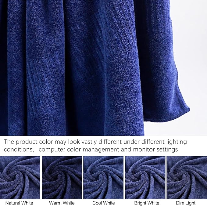 SEISSO Bath Towels 4 Pack Premium Large Towels for Bathroom 35 x 63 Inches Ultra Soft and Quick Dry Luxury Bath Sheet, Lightweight Shower Towel for Fitness, Hotel, Gym, Sauna, Home - Navy Blue