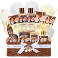 Spa Gift Basket for Women, Coconut Bath and Body Gift Basket with Shower Steamers, Scented Candle, Luxury Bath Gift Set for Mothers Day, Valentines Day, Birthday, Unisex Gift for Women, Men