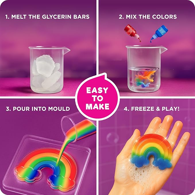 Doctor Jupiter Glow in The Dark Princess Soap Making Kit - Girls Crafts DIY Project for 4+ Year Old Kids | Birthday Gift Ideas for Girls Ages 4 5 6 7 8 12, Princess Toys