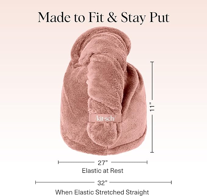 Kitsch Plush Microfiber Hair Towel Wrap for Women – Ultra Absorbent Microfiber Bath Towels for Wet, Curly, Long or Short Hair – Anti-Frizz Hair Wrap, Great Hair Care Gifts for Women