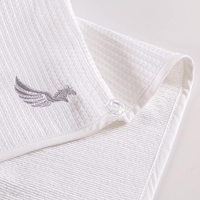 100% Turkish Cotton Hair Towel Wrap for Women,Non Microfiber,Super Absorbent,AntiFrizz,Plopping Hair Drying Waffle Bath Towels for Curly,Long&Thick Hairs,Head Wrap,2 Pack10x26inc (white+white)