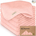 6-Pack Baby Washcloths – Soft Absorbent Viscose from Bamboo Washcloths for Face, Body, Baby Towels for Newborn, Kids, Toddlers, Infant,Gentle on Sensitive Skin,10x10 Reusable Face Towels(Blush Pink)