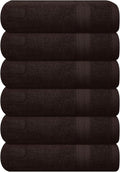 GLAMBURG Ultra Soft 6-Piece Hand Towel Set 16x28-100% Ringspun Cotton - Durable & Highly Absorbent Hand Towels - Ideal for use in Bathroom, Kitchen, Gym, Spa & General Cleaning - Chocolate Brown