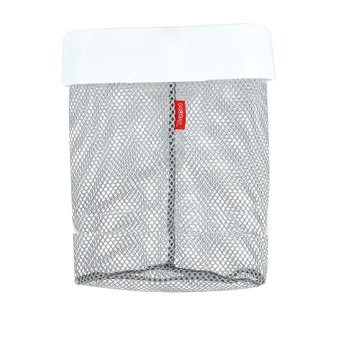 Nuby Mesh Toy Caddy - Bath Toy Storage Organizer with Detachable Suction Hanger - Handle for Easy Scooping - Durable, Quick-Dry Mesh