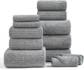 Ultra Soft Bath Towel Set,12 Piece (4 Bath Towels,4 Hand Towels,4 Washcloths) Family Bathroom Towels Set with Hanging Loop,Quick Dry Extra Absorbent Shower Towel for Bathroom,Hotel,Spa-Dark Gray