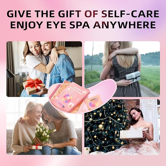 AILEORY Under Eye Patches (24 Pairs) - Tri-color Glitter Eye Gel Pads for Dark Circles, Puffy Eyes, Under eye Bags, Wrinkles | Natural Collagen Under Eye Mask Patches, Mothers Day Gifts for Mom