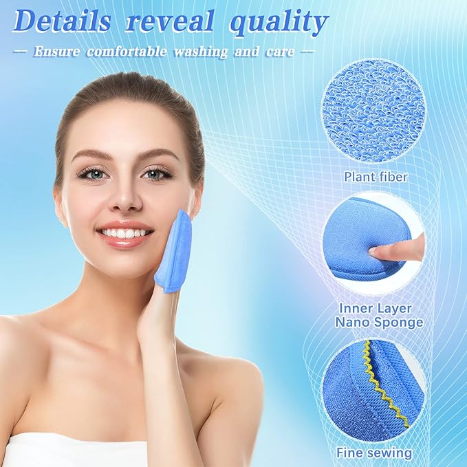 Frienda 4 Pcs Exfoliating Gloves Facial Scrub Mitts Exfoliator Scrubber for Face and Body Mitt Cleaning Dead or Dry Skin Remover Deep Exfoliating Polishing Glove for Men Women Bath Shower Spa Skincare